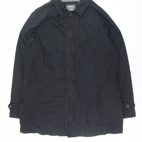Burton Menswear London Men’s Black Rain Coat L Water Resistant Twill Jacket