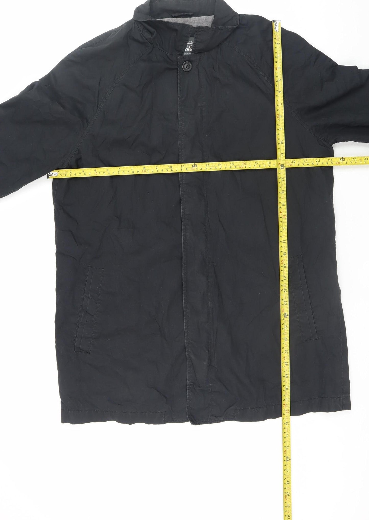 Burton Menswear London Men’s Black Rain Coat L Water Resistant Twill Jacket