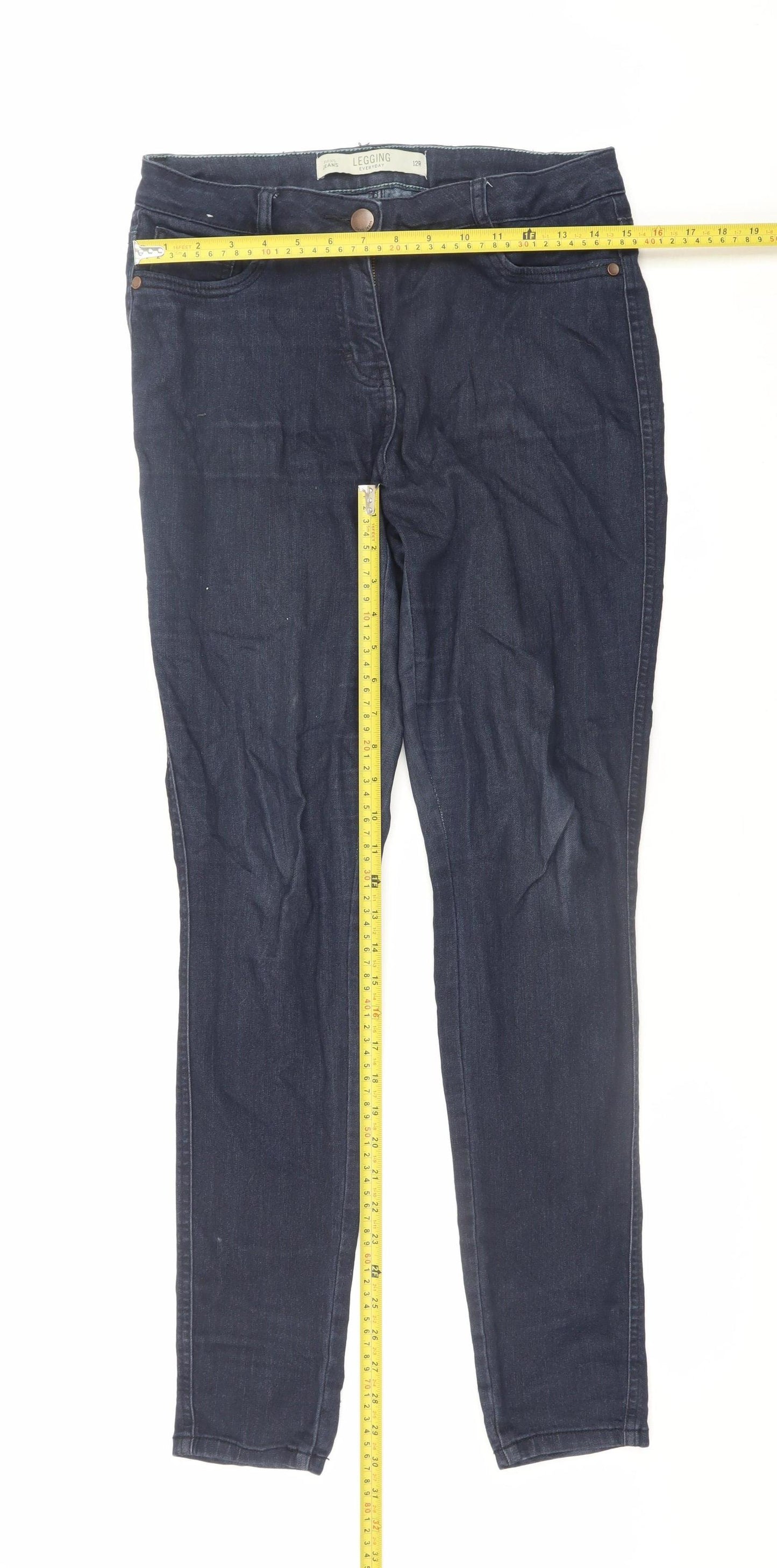 Next Womens Blue Jegging Jeans Size 12R Slim Fit Stretch Denim