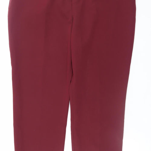 Dunnes Women’s Red Straight Leg Stretch Trousers Size 18