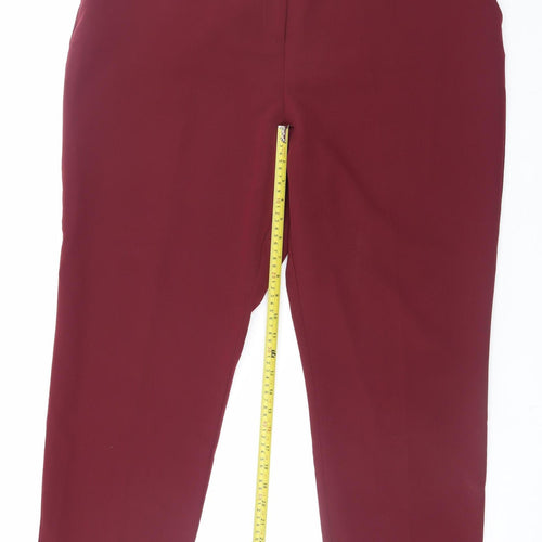 Dunnes Women’s Red Straight Leg Stretch Trousers Size 18