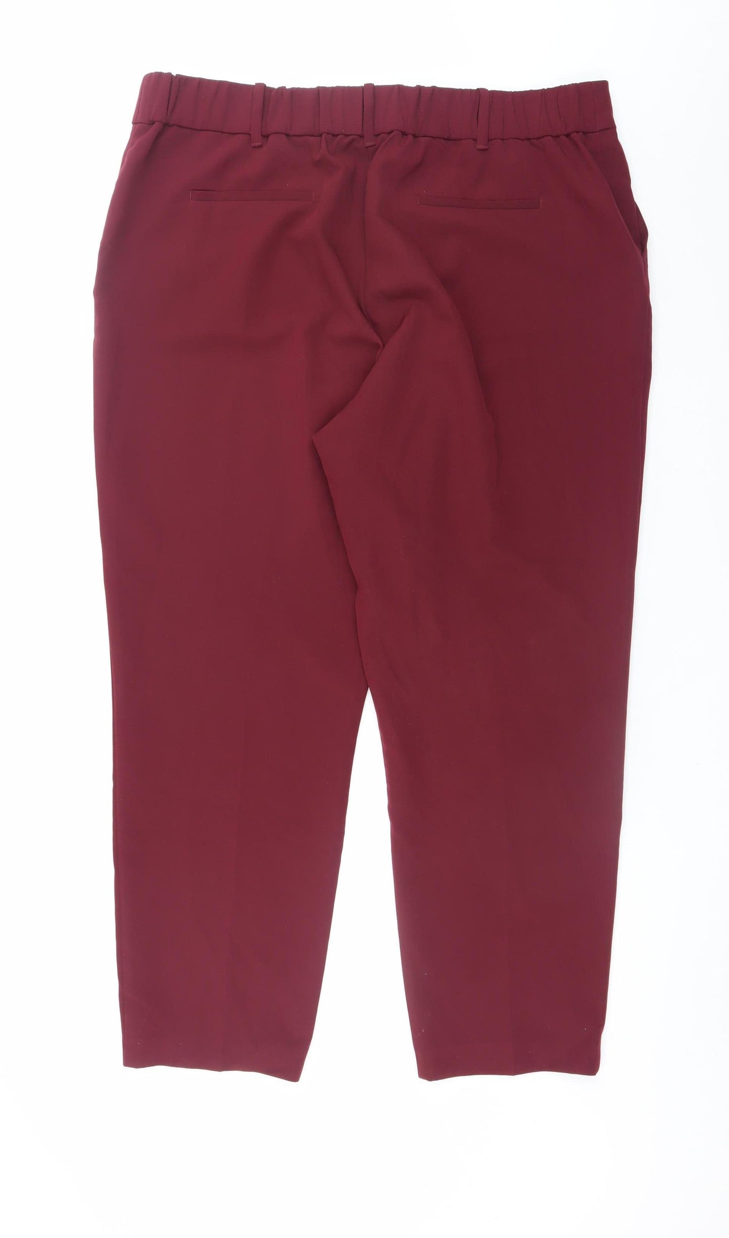 Dunnes Women’s Red Straight Leg Stretch Trousers Size 18