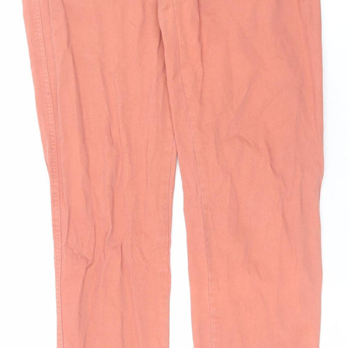 Next Men's Orange Cotton Chino Trousers Size 12 Regular Straight Fit