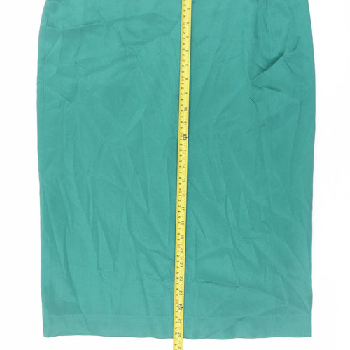 Alberta Ferretti Womens Green Pencil Skirt Size 12 High Waist