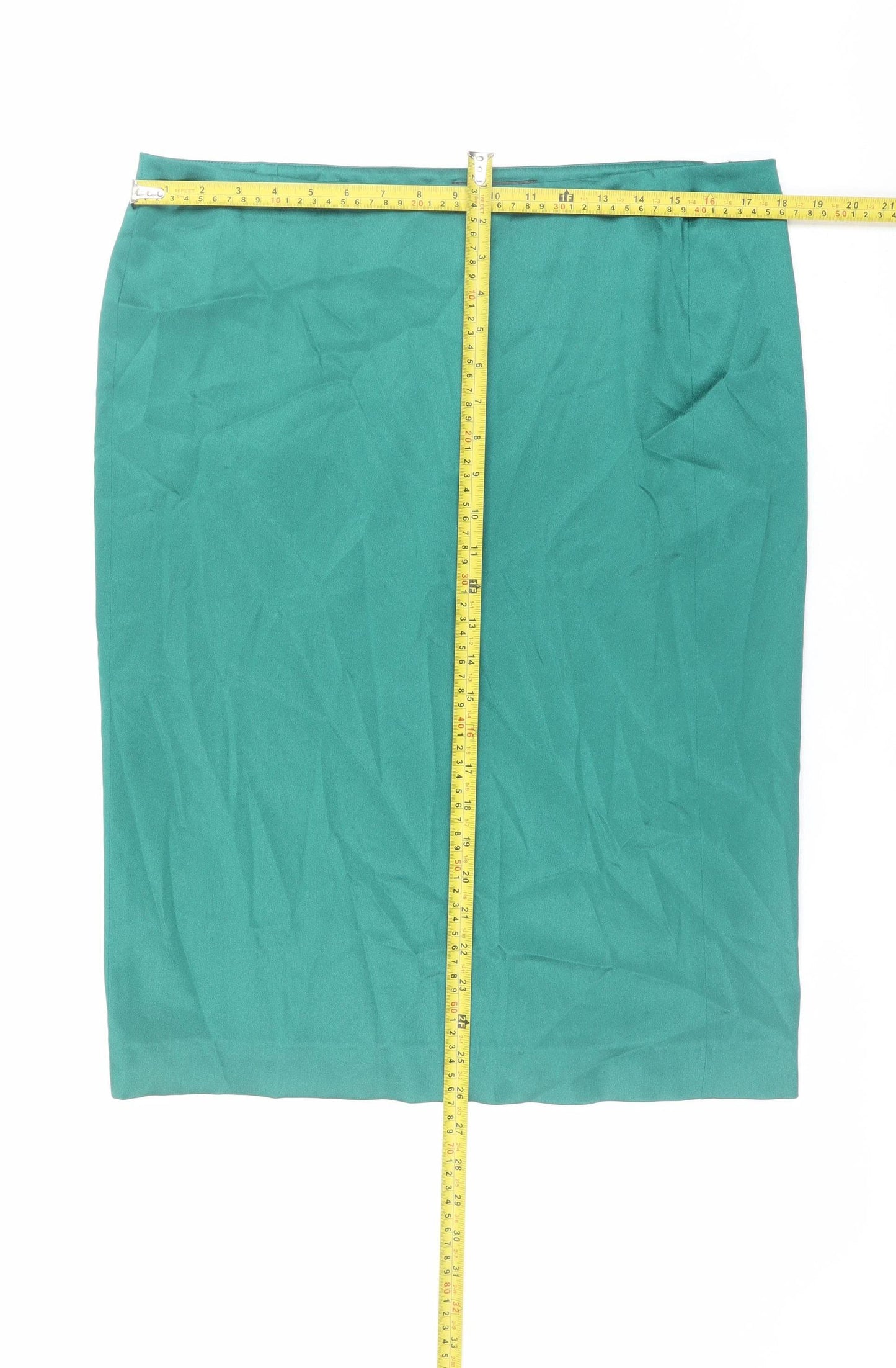 Alberta Ferretti Womens Green Pencil Skirt Size 12 High Waist