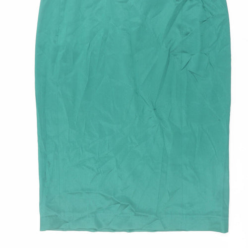 Alberta Ferretti Womens Green Pencil Skirt Size 12 High Waist