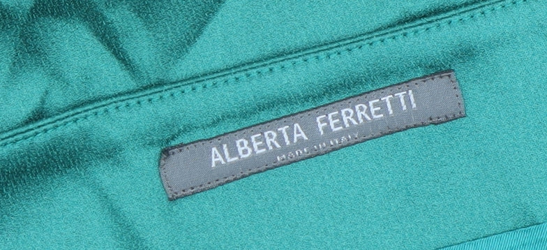 Alberta Ferretti Womens Green Pencil Skirt Size 12 High Waist