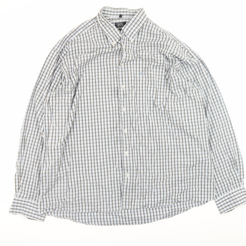 Camel Active Men's Blue Check Cotton Button-Down Shirt XL
