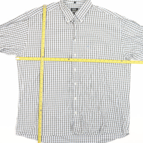 Camel Active Men's Blue Check Cotton Button-Down Shirt XL