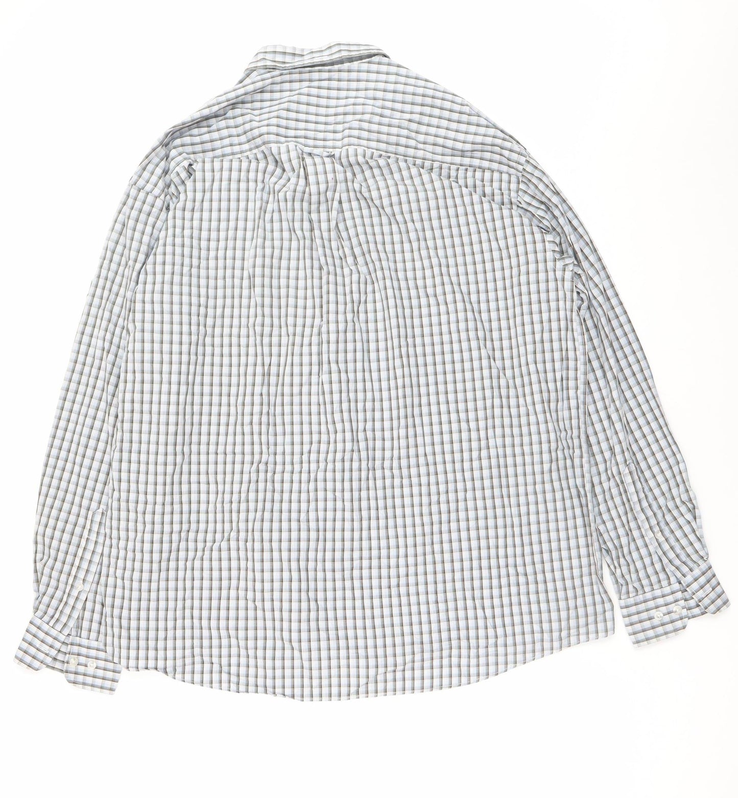 Camel Active Men's Blue Check Cotton Button-Down Shirt XL