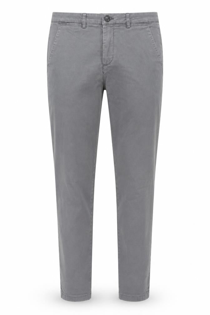 SELECTED HOMME Men's Grey Slim Fit Chino Trousers M