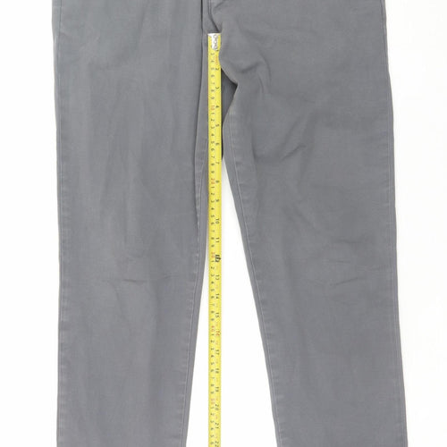 SELECTED HOMME Men's Grey Slim Fit Chino Trousers M