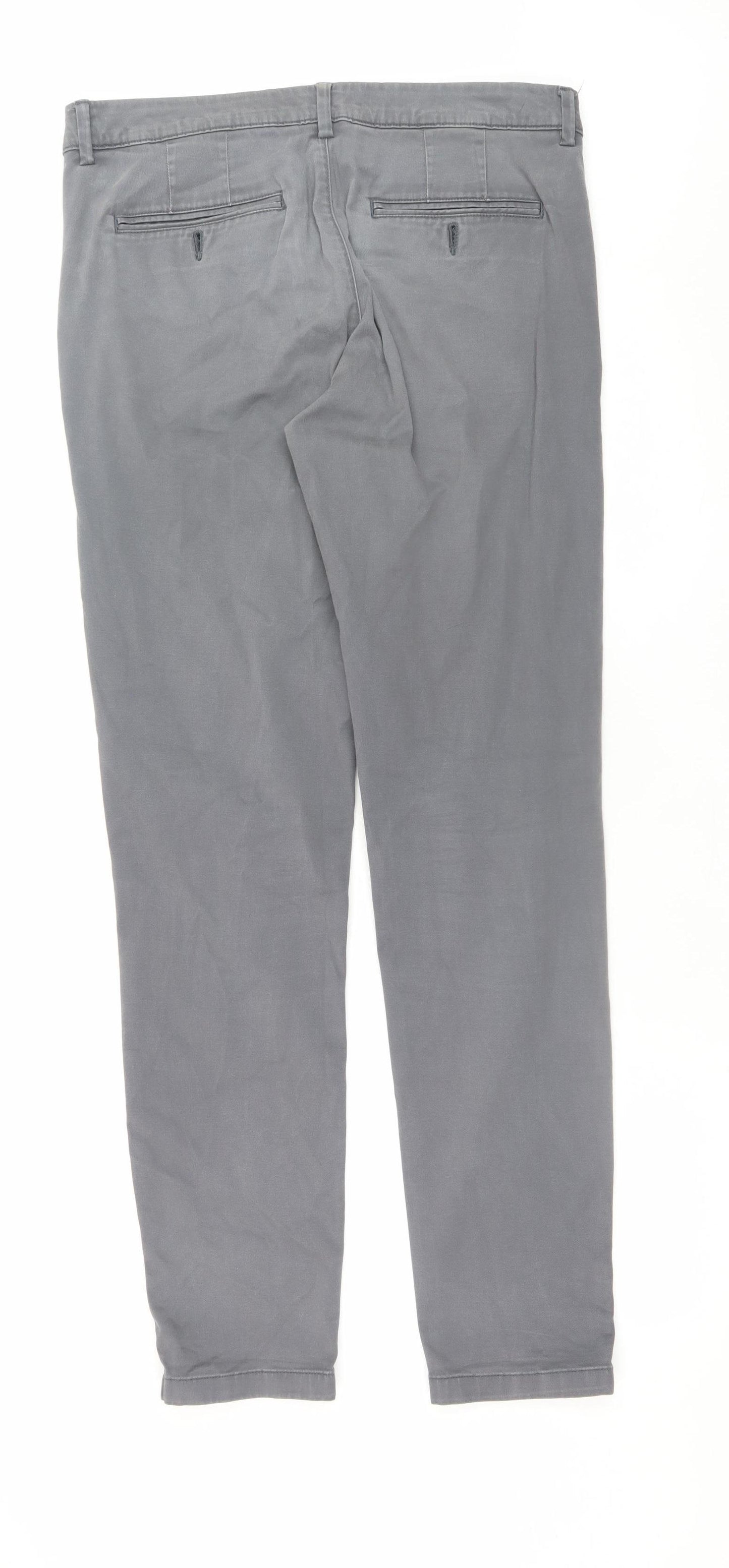 SELECTED HOMME Men's Grey Slim Fit Chino Trousers M