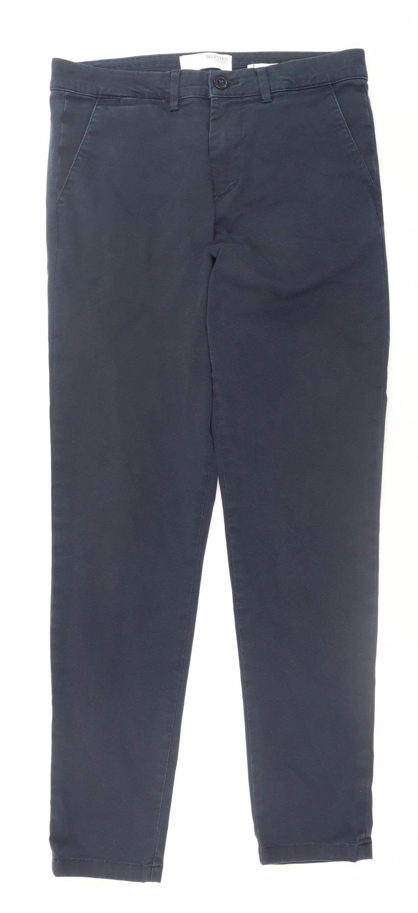 Selected Homme Men's Navy Slim Fit Chino Trousers W31 L34