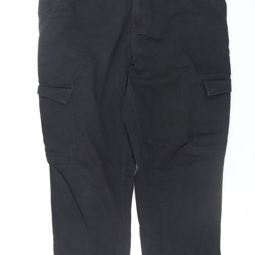 Dunnes Men Black Size 18 Cargo Trousers with Elastic Waist
