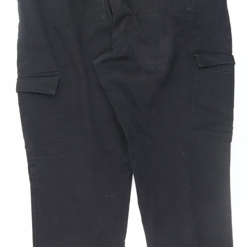 Dunnes Men Black Size 18 Cargo Trousers with Elastic Waist