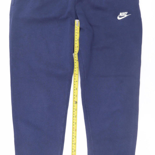 Nike Men's Blue Jogger Sweatpants Small Regular Fit Fleece Cotton Blend