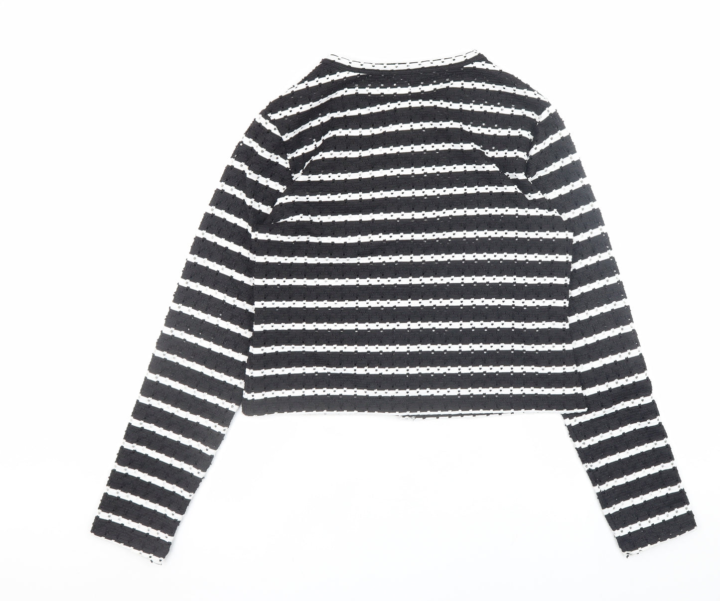 H&M Divided Women’s Black White Striped Knit Cardigan Size 14