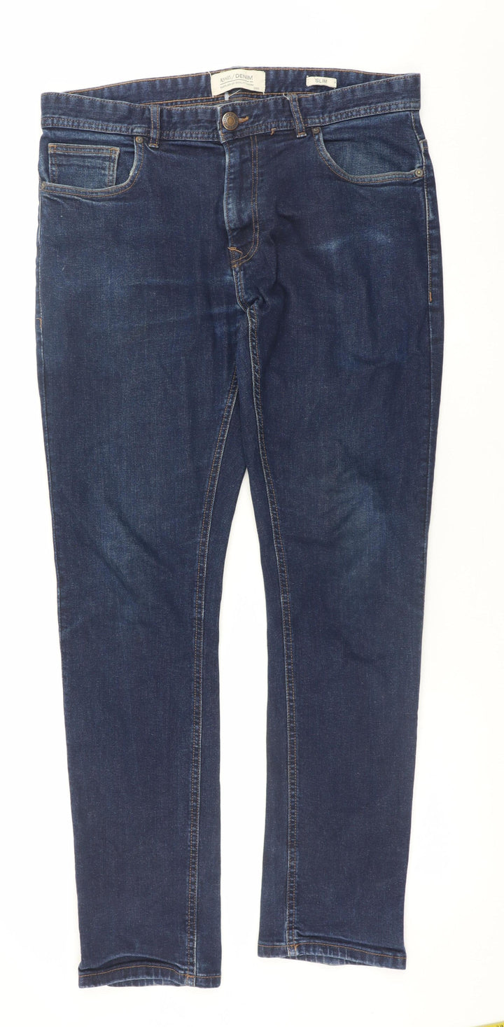ASW85 Denim Men's Blue Slim Fit Straight Jeans 34R