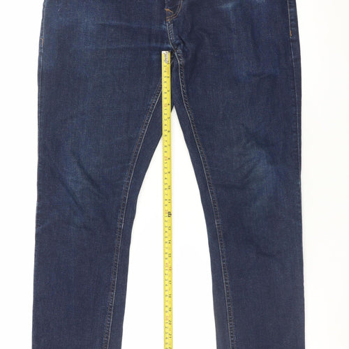 ASW85 Denim Men's Blue Slim Fit Straight Jeans 34R