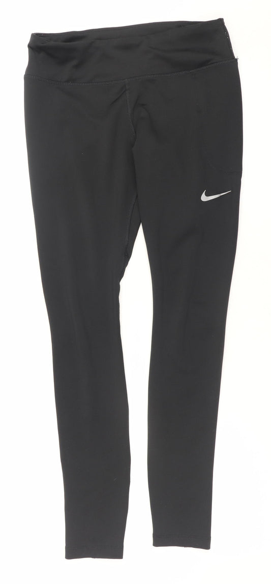 Nike Women's Black Dri-Fit Mid-Rise Running Leggings Size M