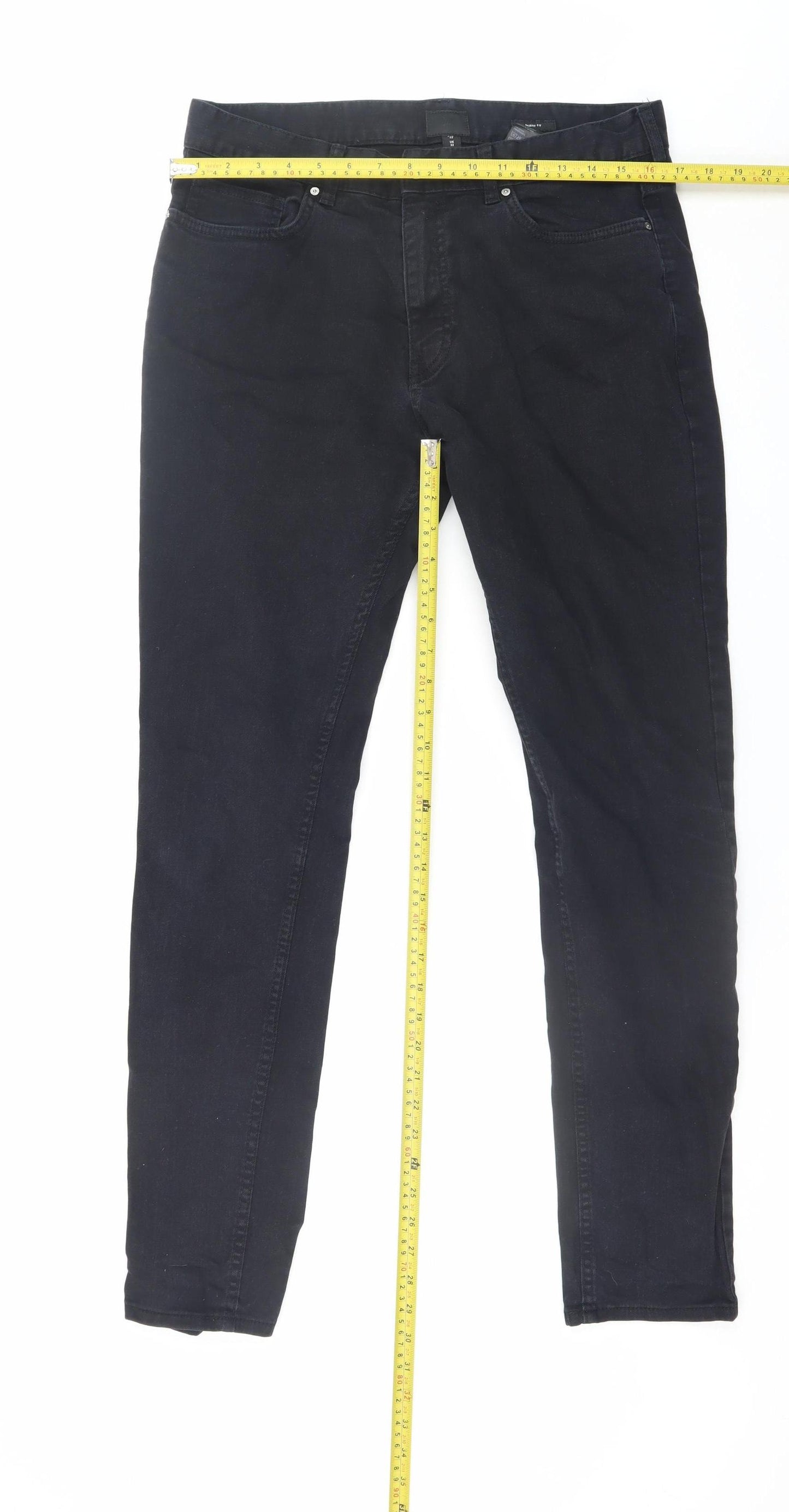 H&M Men's Black Slim Fit Skinny Jeans 32W Denim