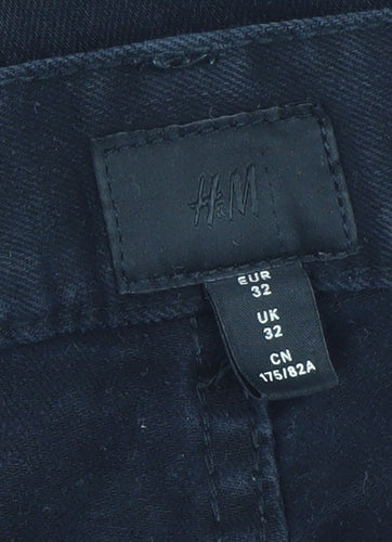 H&M Men's Black Slim Fit Skinny Jeans 32W Denim
