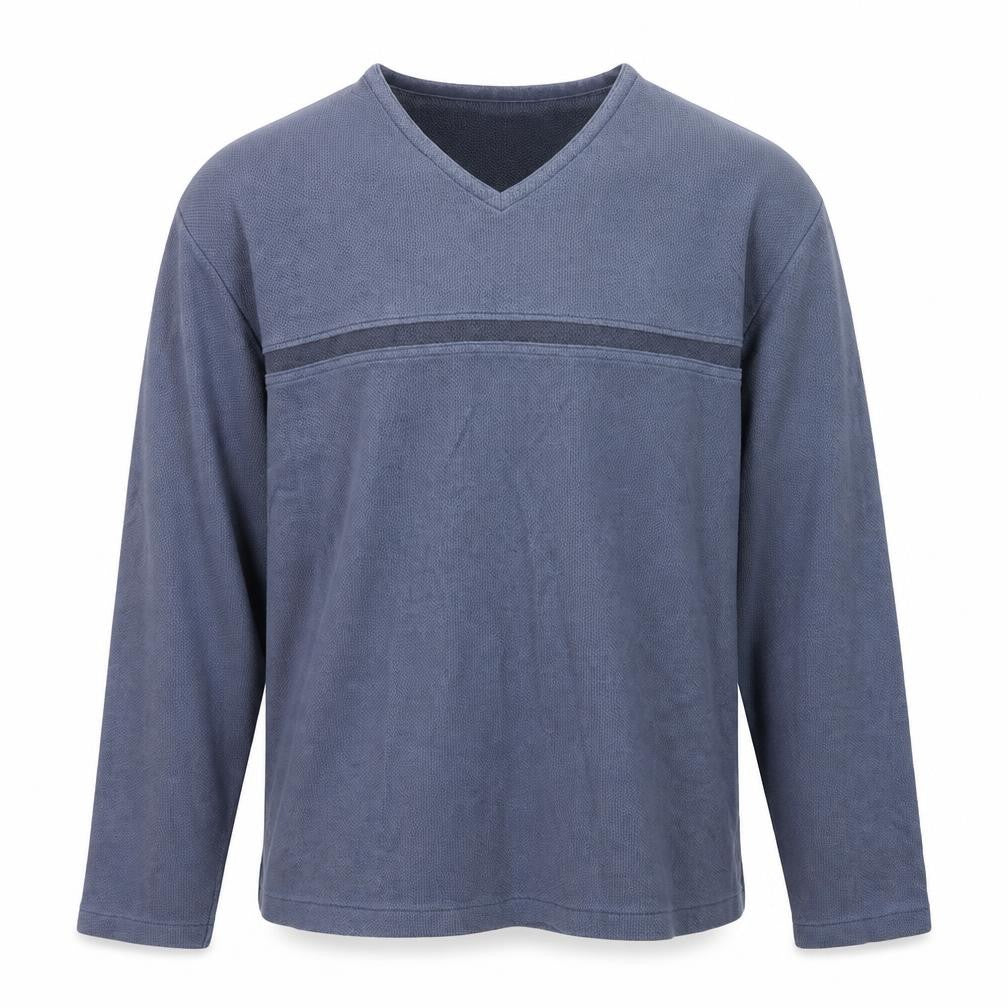 Front view of Next Men's Blue V-Neck Pullover Sweatshirt, size L