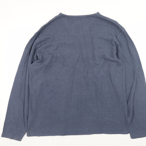 Next Men's Blue V-Neck Pullover Sweatshirt Size L