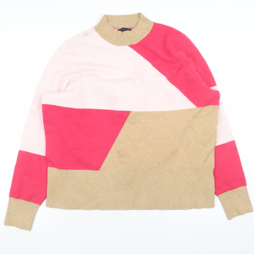 Marks and Spencer Women’s Multicoloured Geometric Mock Neck Jumper Size 22
