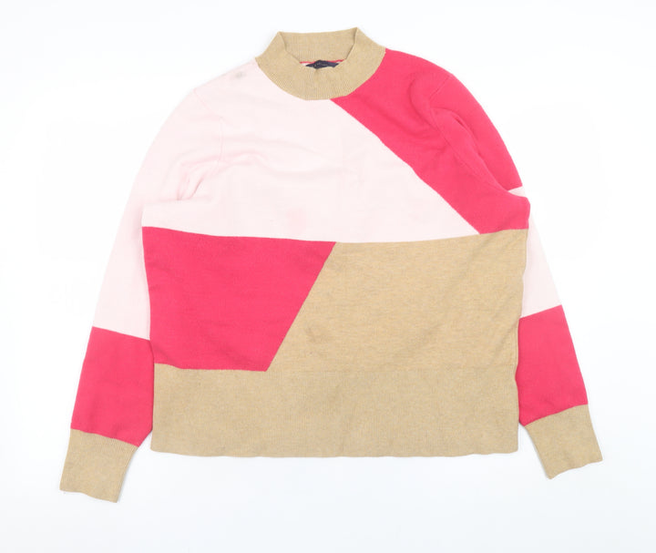 Marks and Spencer Women’s Multicoloured Geometric Mock Neck Jumper Size 22