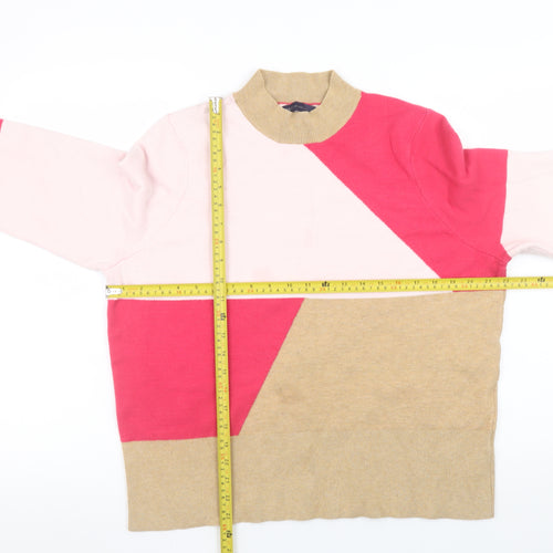 Marks and Spencer Women’s Multicoloured Geometric Mock Neck Jumper Size 22
