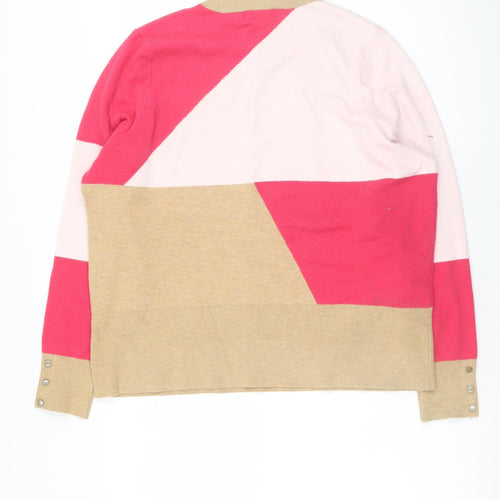 Marks and Spencer Women’s Multicoloured Geometric Mock Neck Jumper Size 22