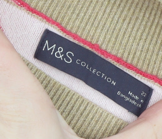 Marks and Spencer Women’s Multicoloured Geometric Mock Neck Jumper Size 22