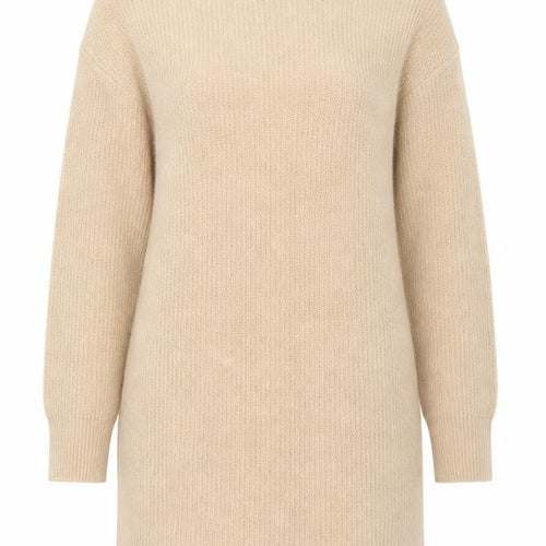 New Look Women’s Beige Knit Jumper Dress Size S Long Sleeve Mock Neck