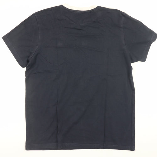 Adidas Men's Navy Blue Crew Neck Short Sleeve Cotton T-Shirt Size S