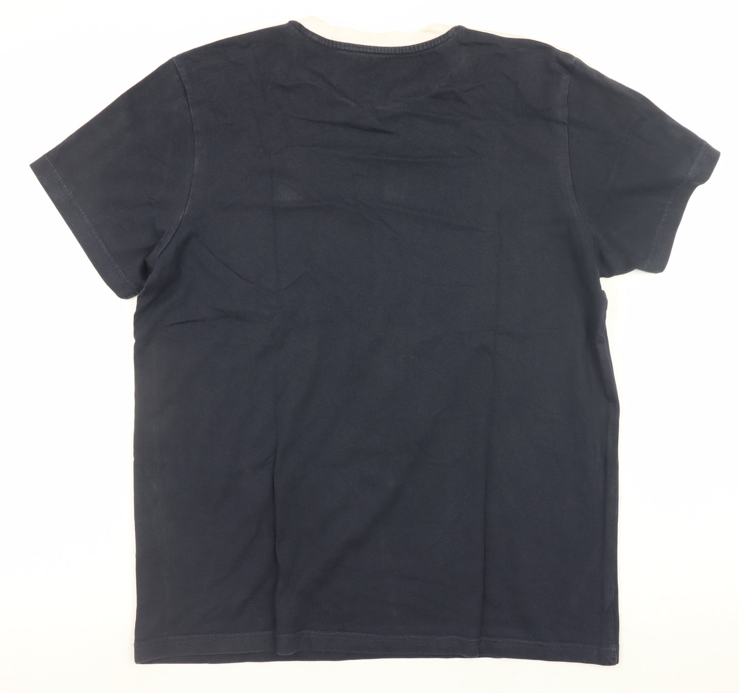 Adidas Men's Navy Blue Crew Neck Short Sleeve Cotton T-Shirt Size S