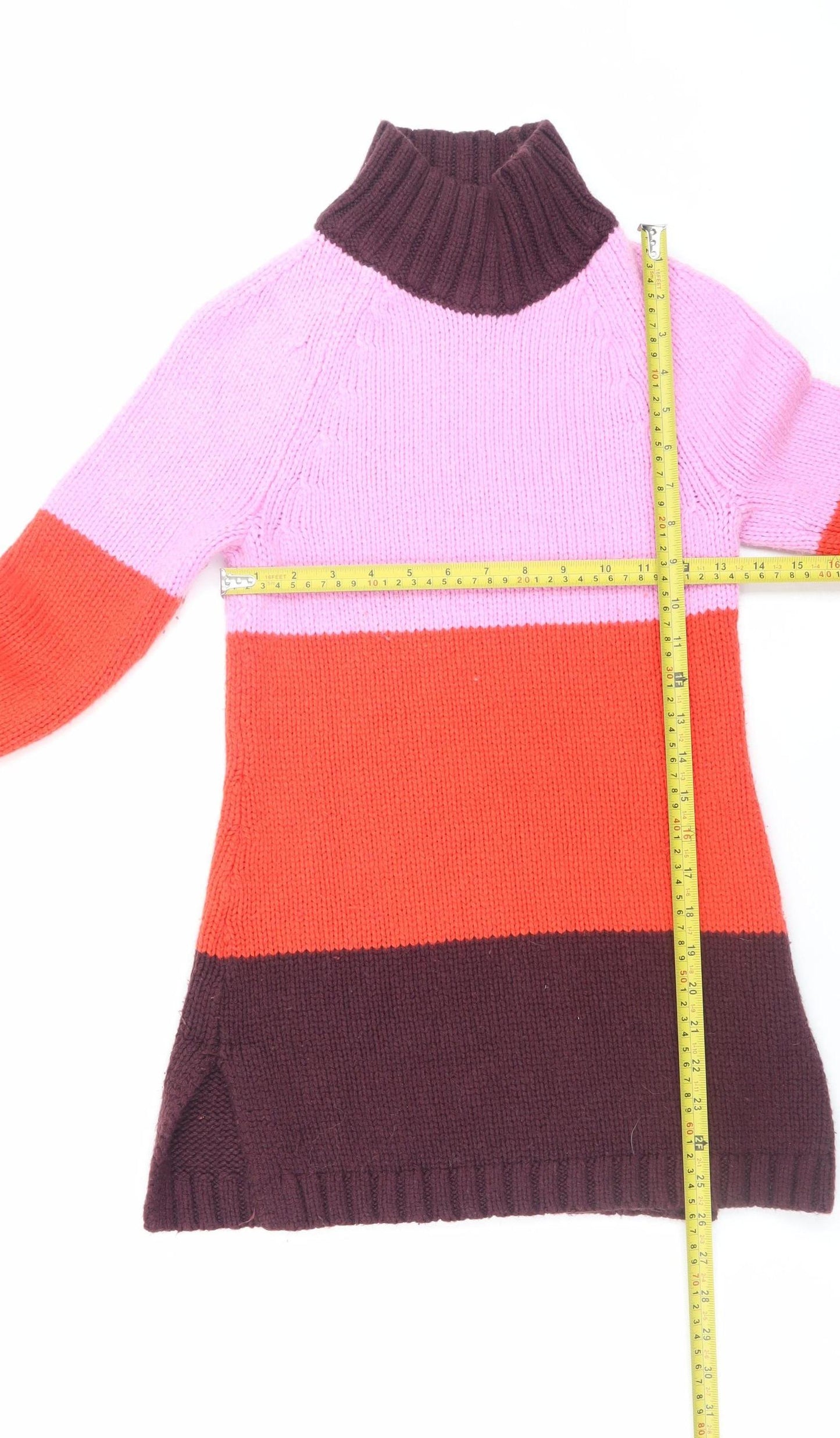 Ann Taylor Womens Multicoloured XS Knit Roll Neck Jumper Dress