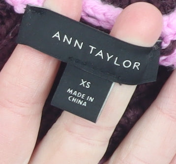 Ann Taylor Womens Multicoloured XS Knit Roll Neck Jumper Dress