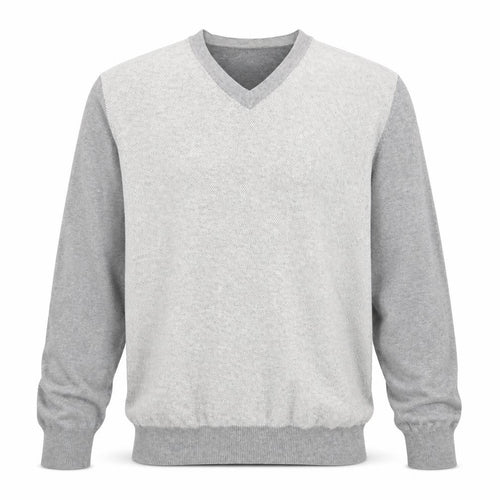 Marks and Spencer Men’s Grey V-Neck Cotton Cashmere Jumper Size L Regular Fit