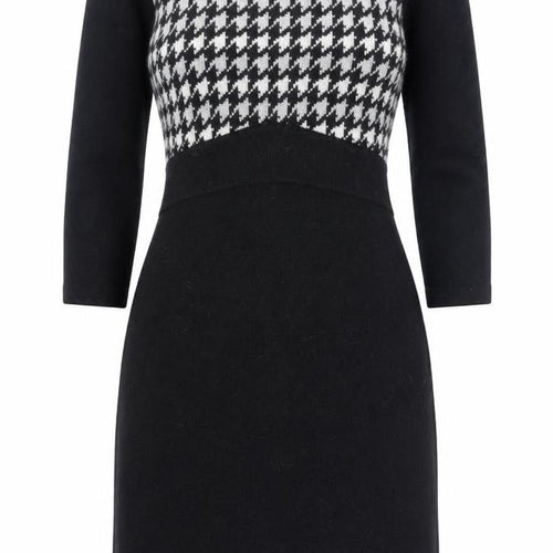Untold Women’s Black Houndstooth Knit Bodycon Dress Size 8