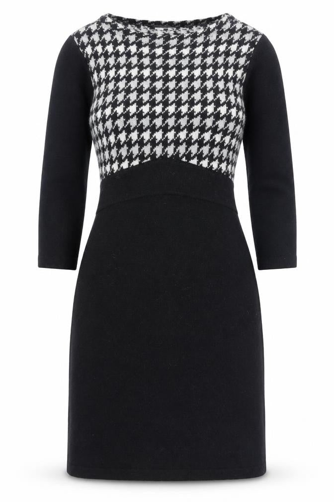 Untold Women’s Black Houndstooth Knit Bodycon Dress Size 8