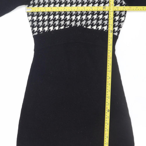 Untold Women’s Black Houndstooth Knit Bodycon Dress Size 8