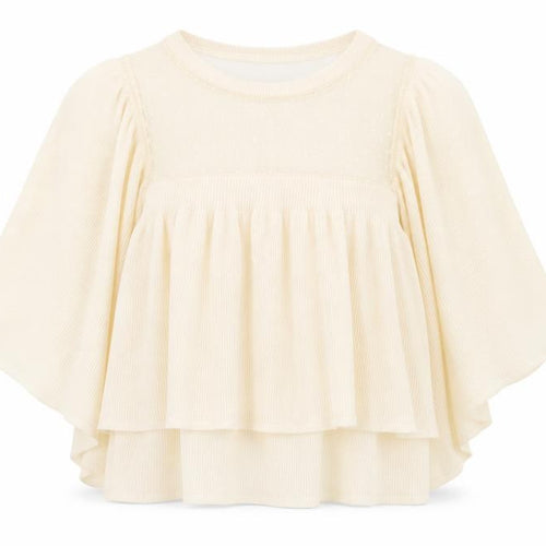 Zara Women Ivory Kimono Sleeve Sheer Blouse Size S