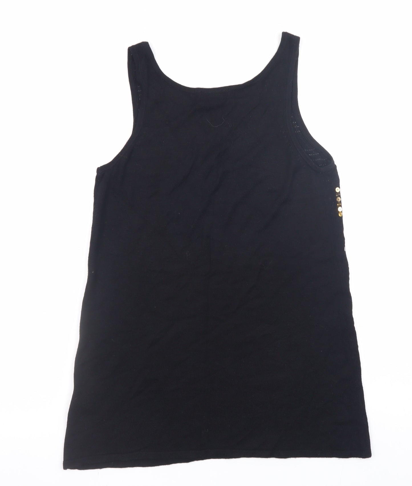 Monsoon Women’s Black Sequin Striped Sleeveless Jumper UK 8