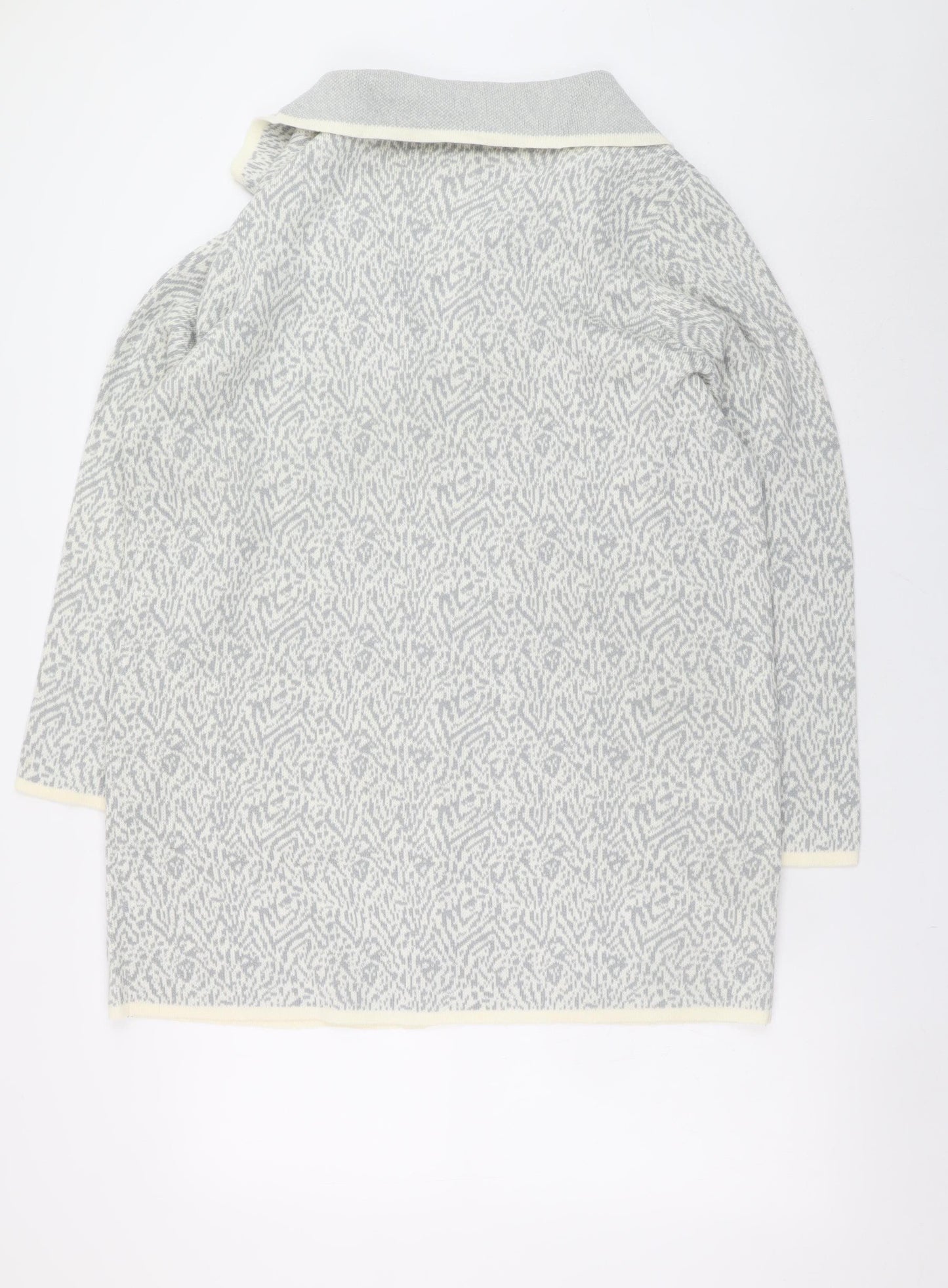 Bonmarché Women’s Grey Acrylic 3/4 Sleeve Open Cardigan Size 16