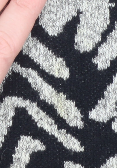 River Island Women’s Black Animal Print Jumper Size 10 Crew Neck Knit