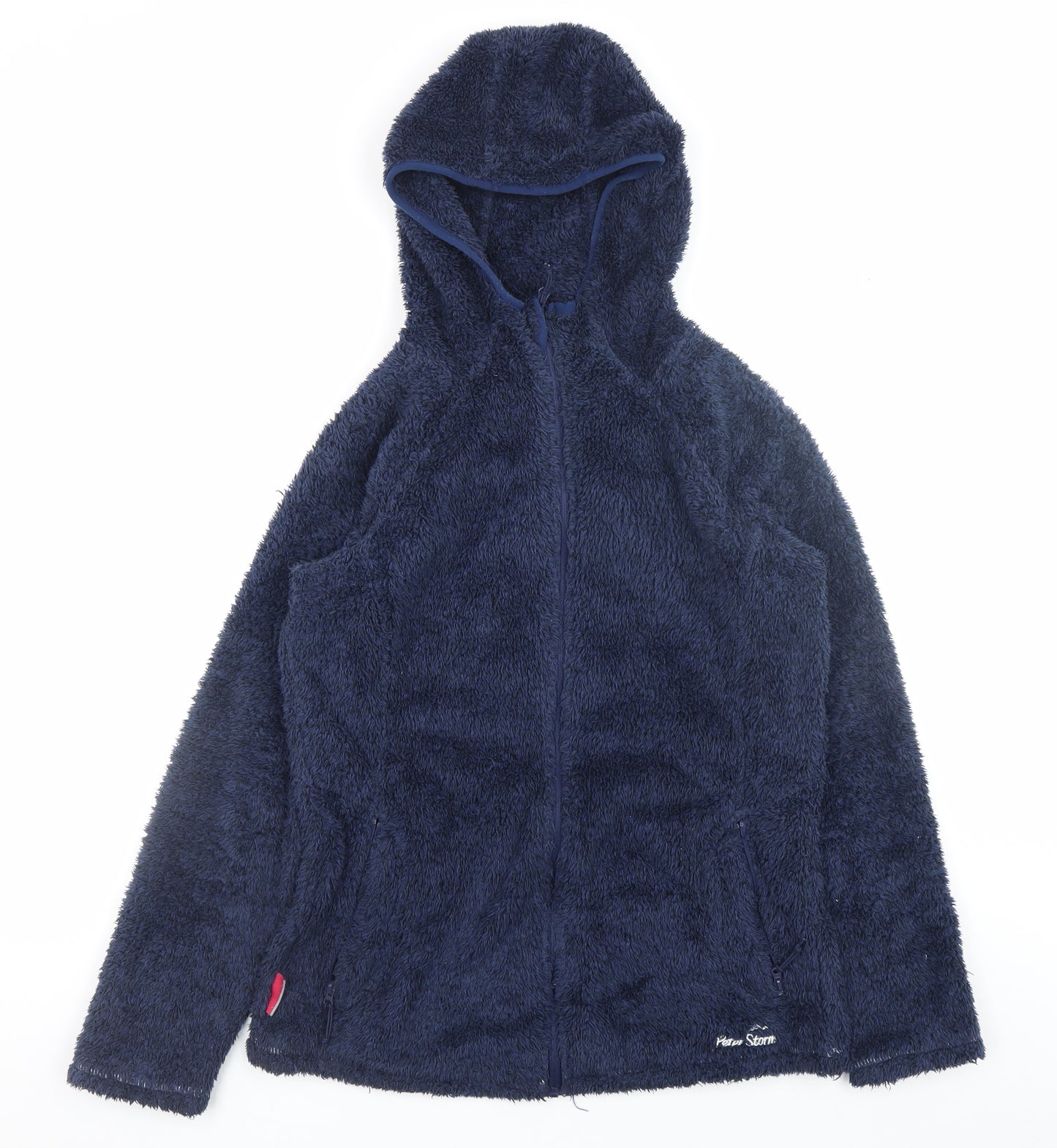 Peter Storm Women Blue Hooded Fleece Jacket Size 12