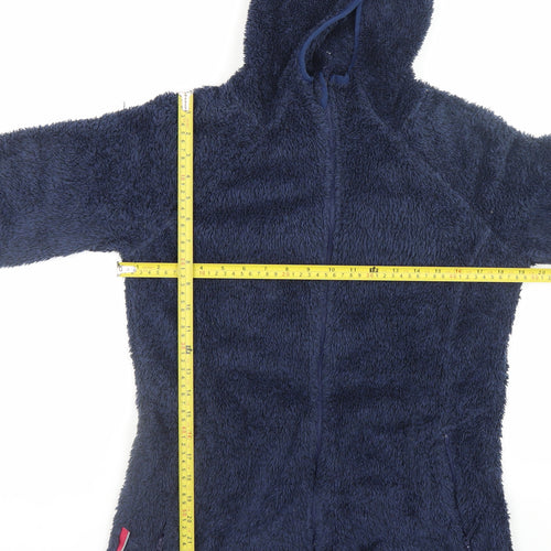 Peter Storm Women Blue Hooded Fleece Jacket Size 12