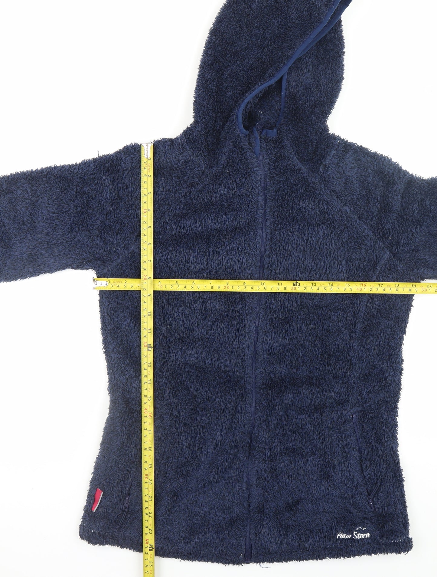 Peter Storm Women Blue Hooded Fleece Jacket Size 12